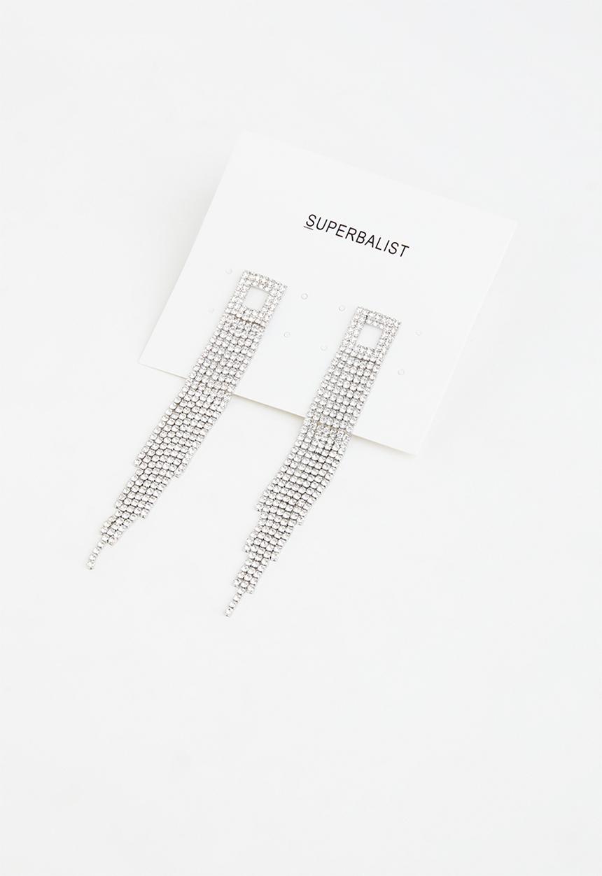 Superbalist - Statement diamante earrings - silver