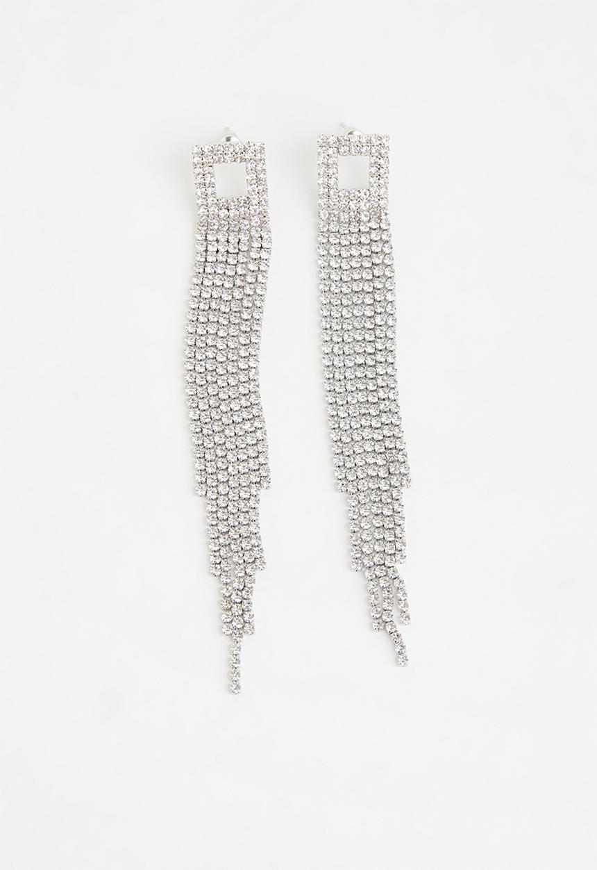 Superbalist - Statement diamante earrings - silver