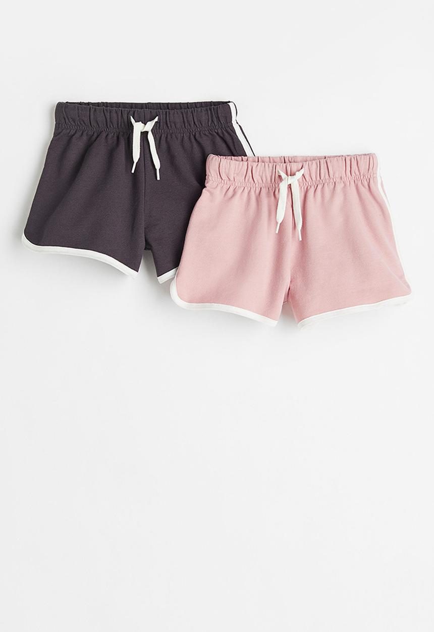 H&M - 2-Pack sweatshorts - old rose & dark grey