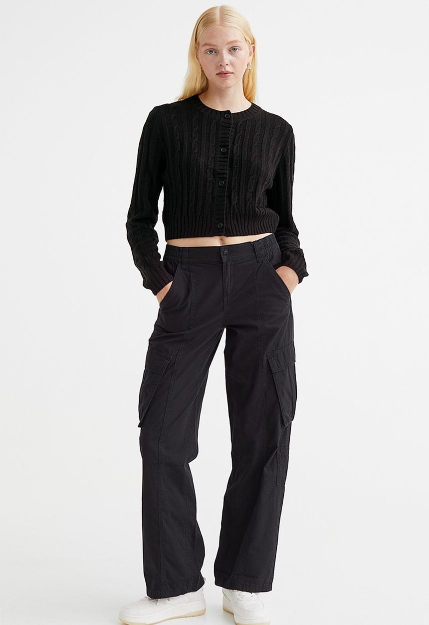 H&M - Cable-knit cardigan - black