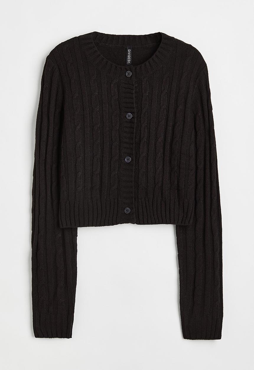 H&M - Cable-knit cardigan - black