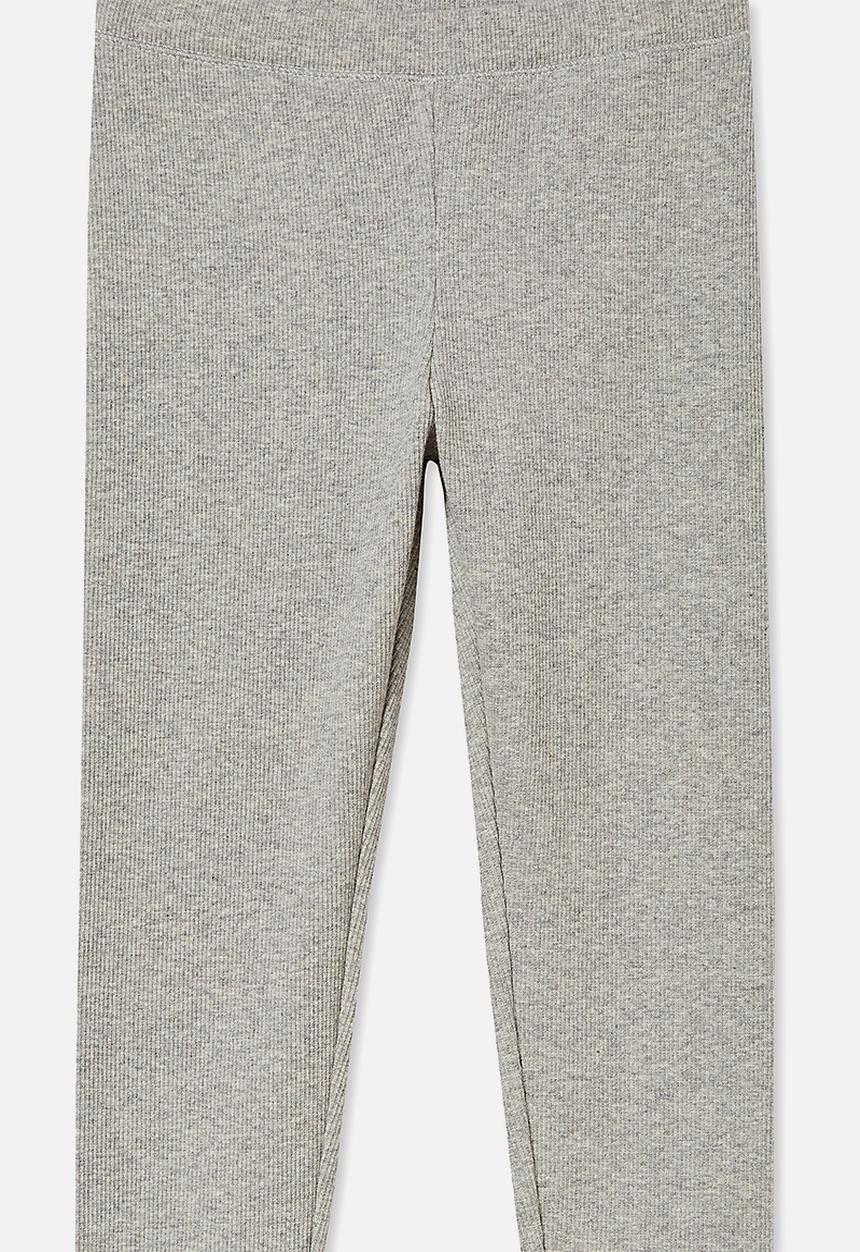 Cotton On - Unisex organic rib leggings - grey marle