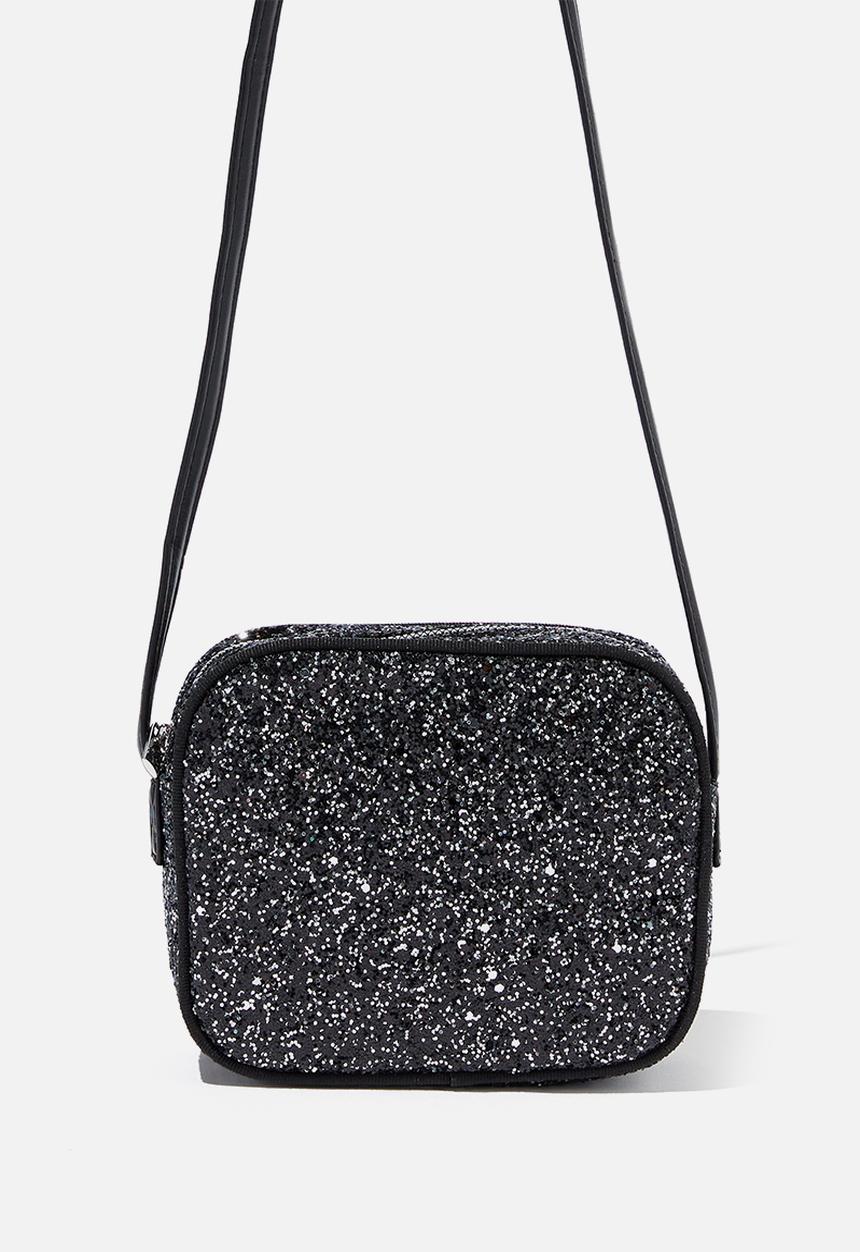 Cotton On - Sara shimmer bag - black & silver glitter