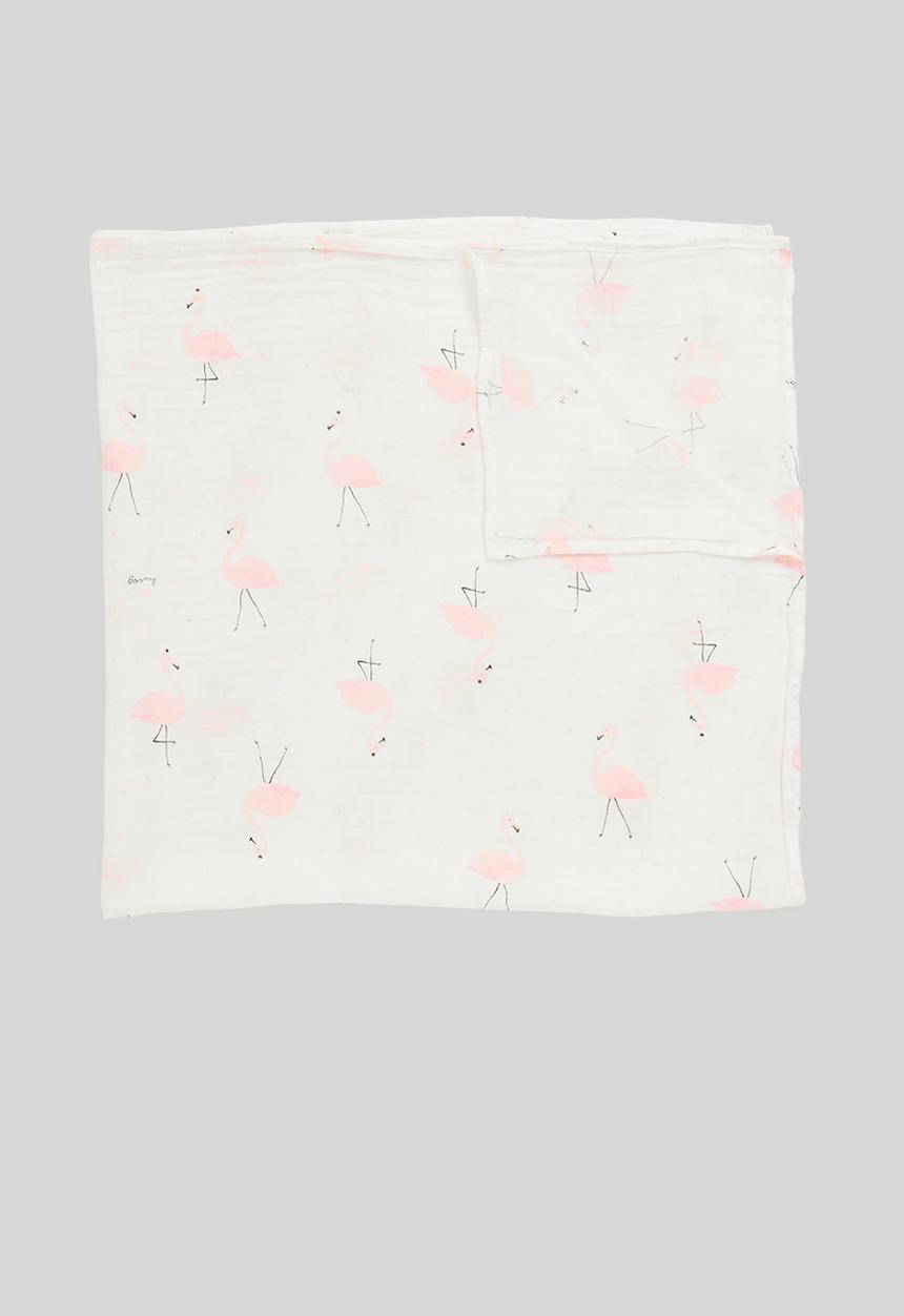 Pop Candy - Baby flamingo blanket - white & pink