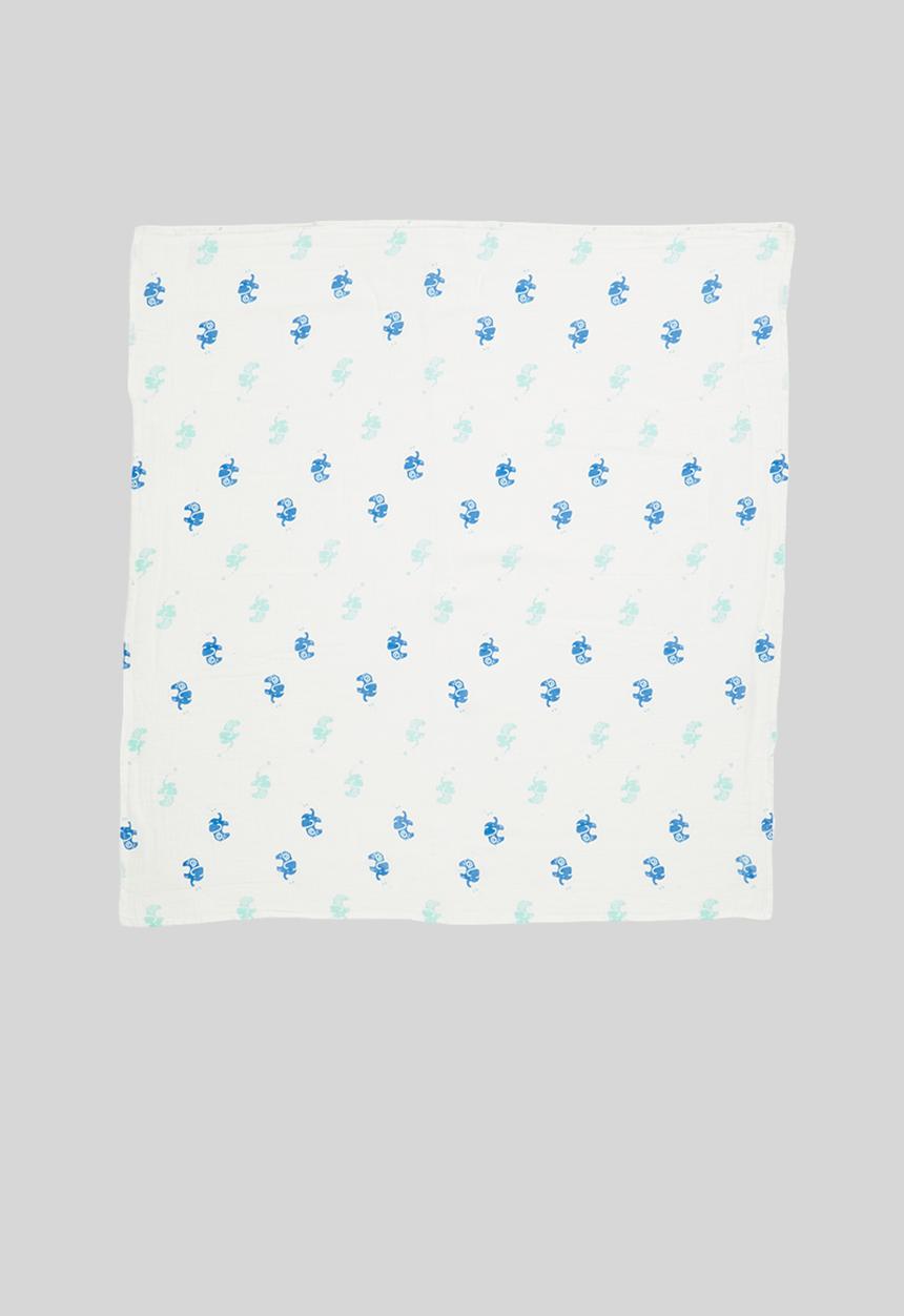 Pop Candy - Baby elephant blanket - white & blue