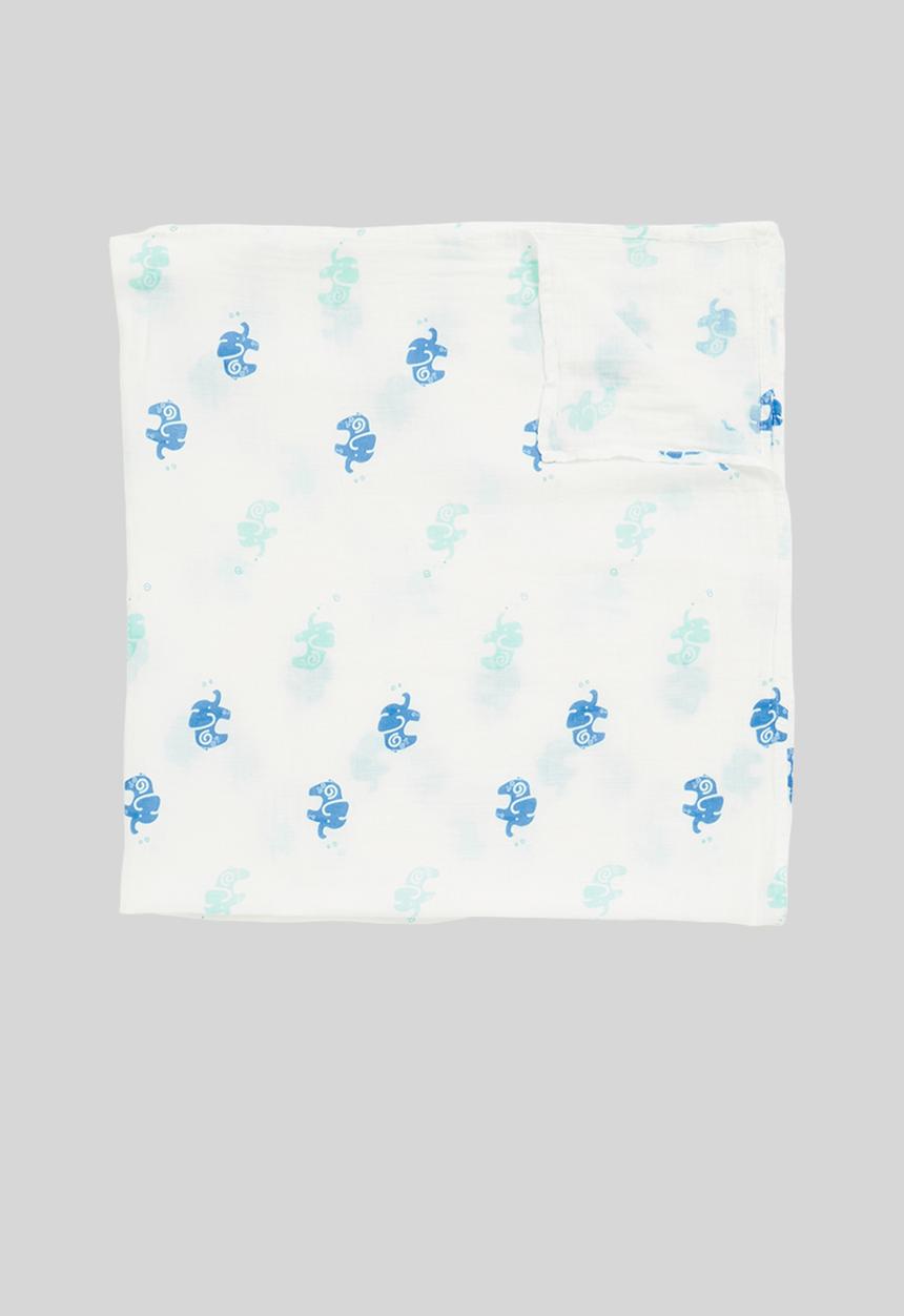 Pop Candy - Baby elephant blanket - white & blue