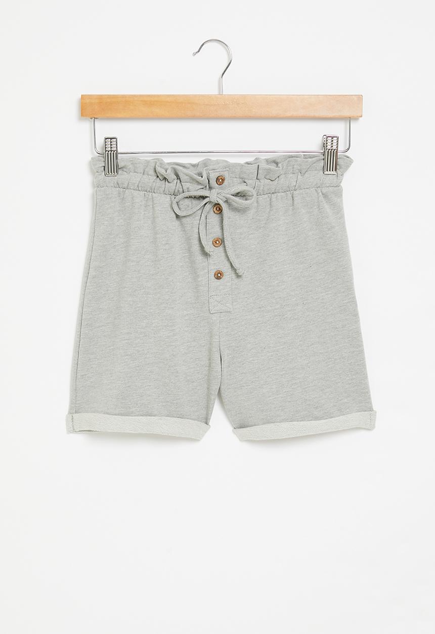 Superbalist - High waist sweat short - grey melange 