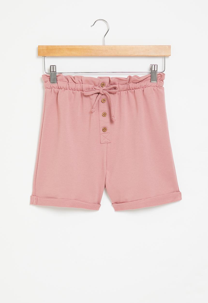 Superbalist - High waist sweat short - rust