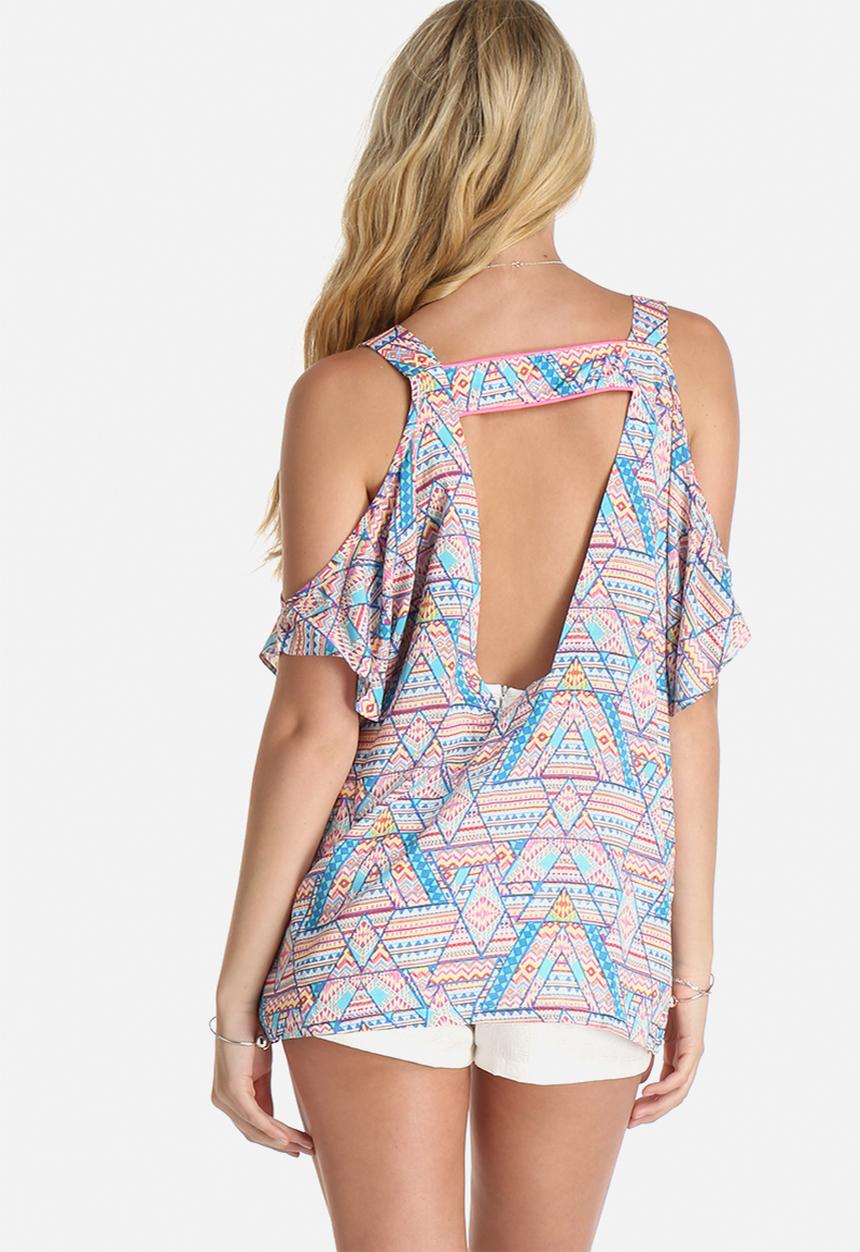 Lola May - Oversized Aztec Printed Tunic Top
