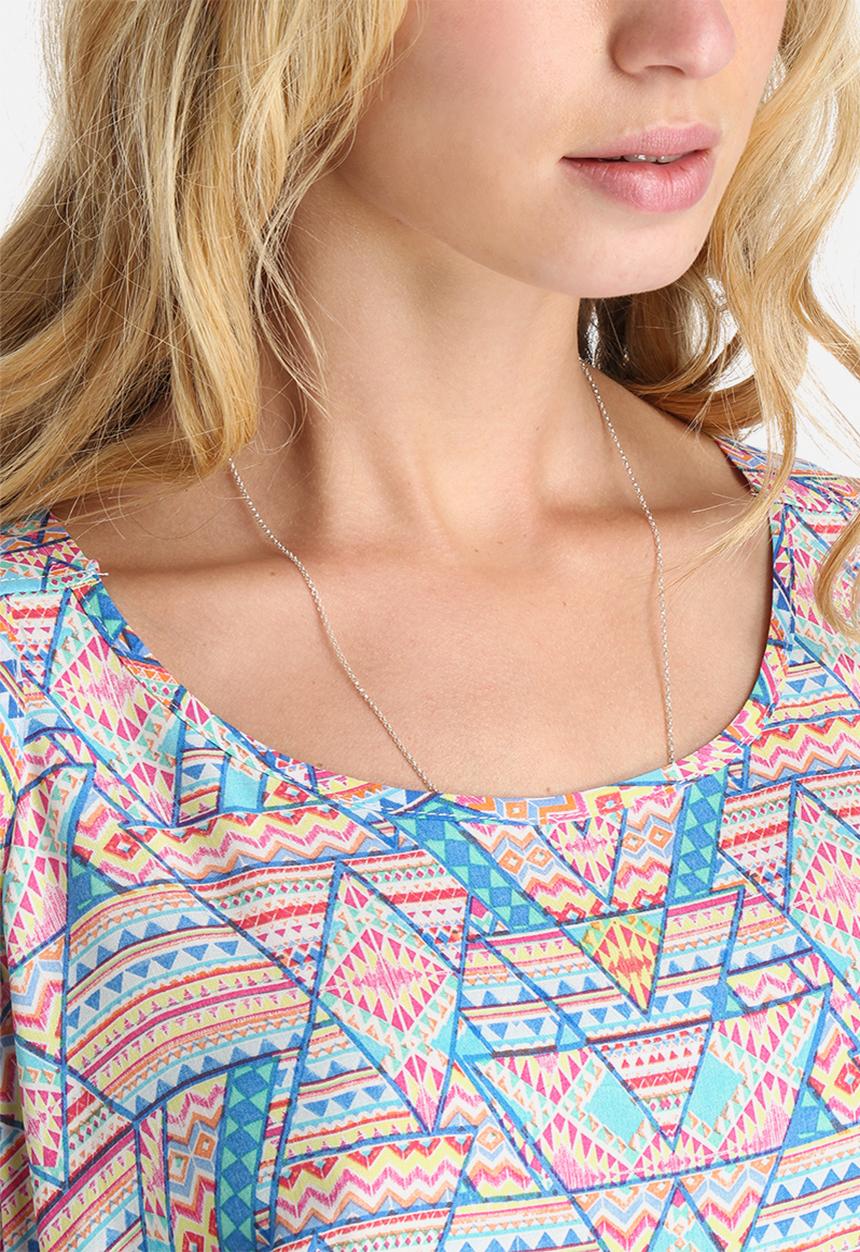 Lola May - Oversized Aztec Printed Tunic Top