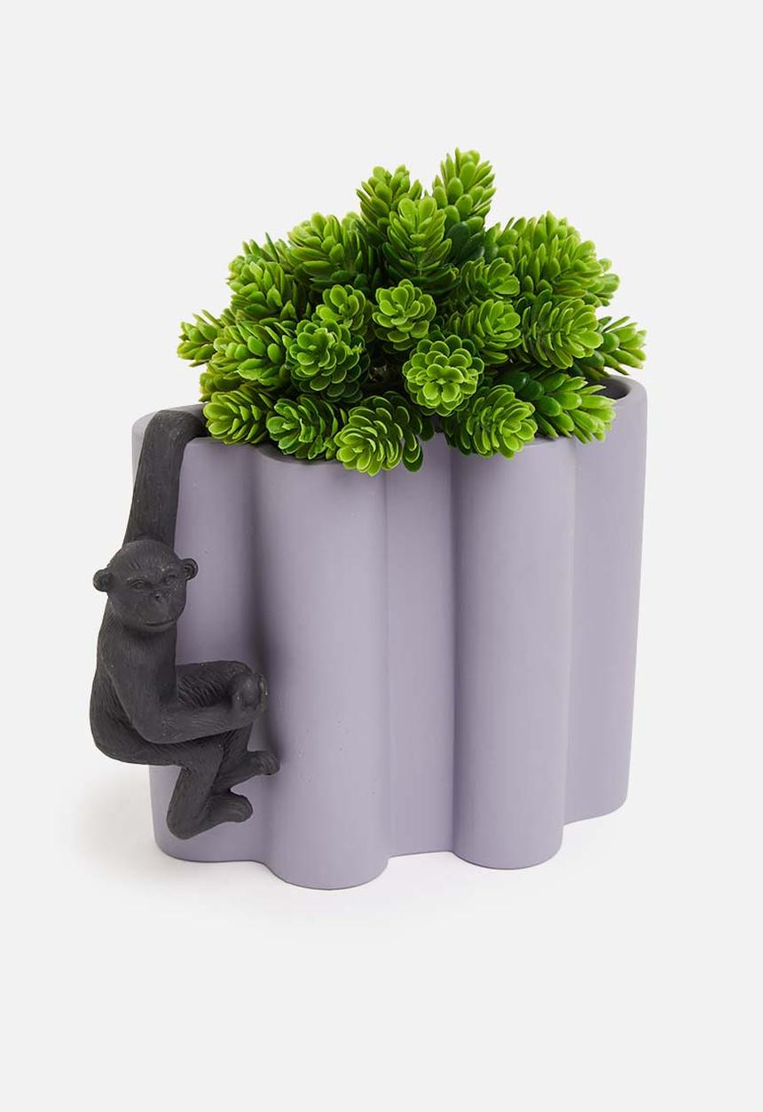 H&S - Monkey flowerpot hanger - black