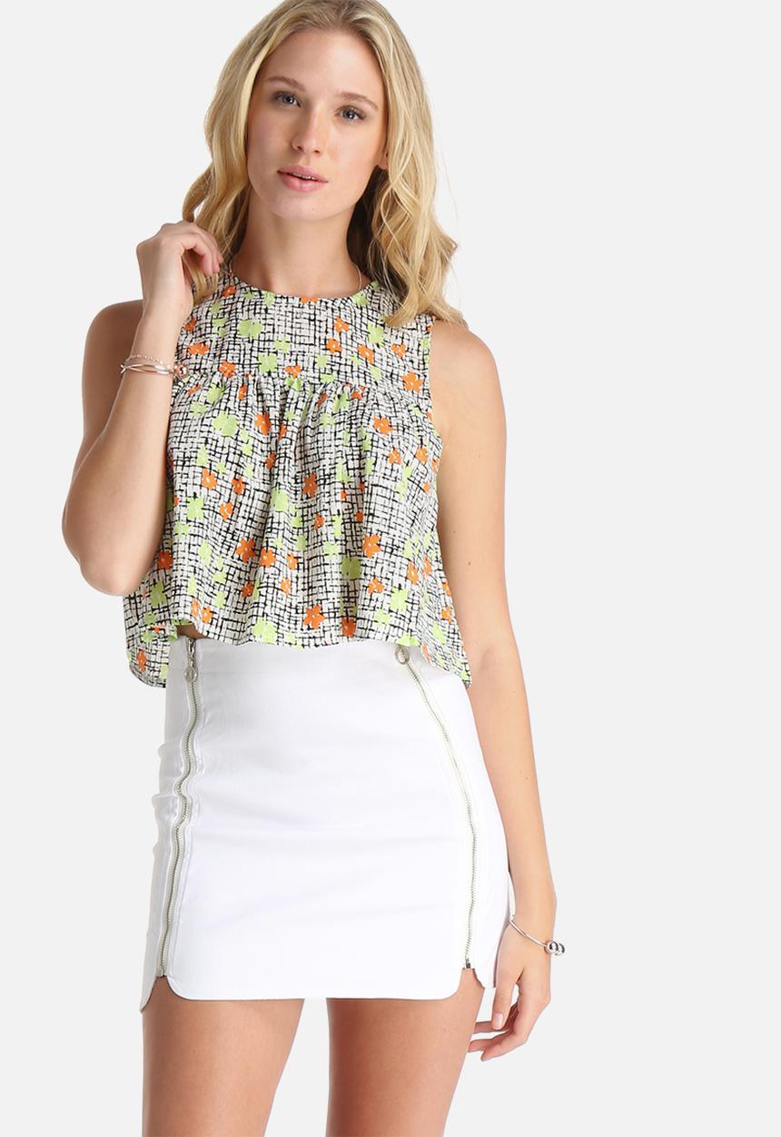 Lola May - Floral Cropped Smock Top