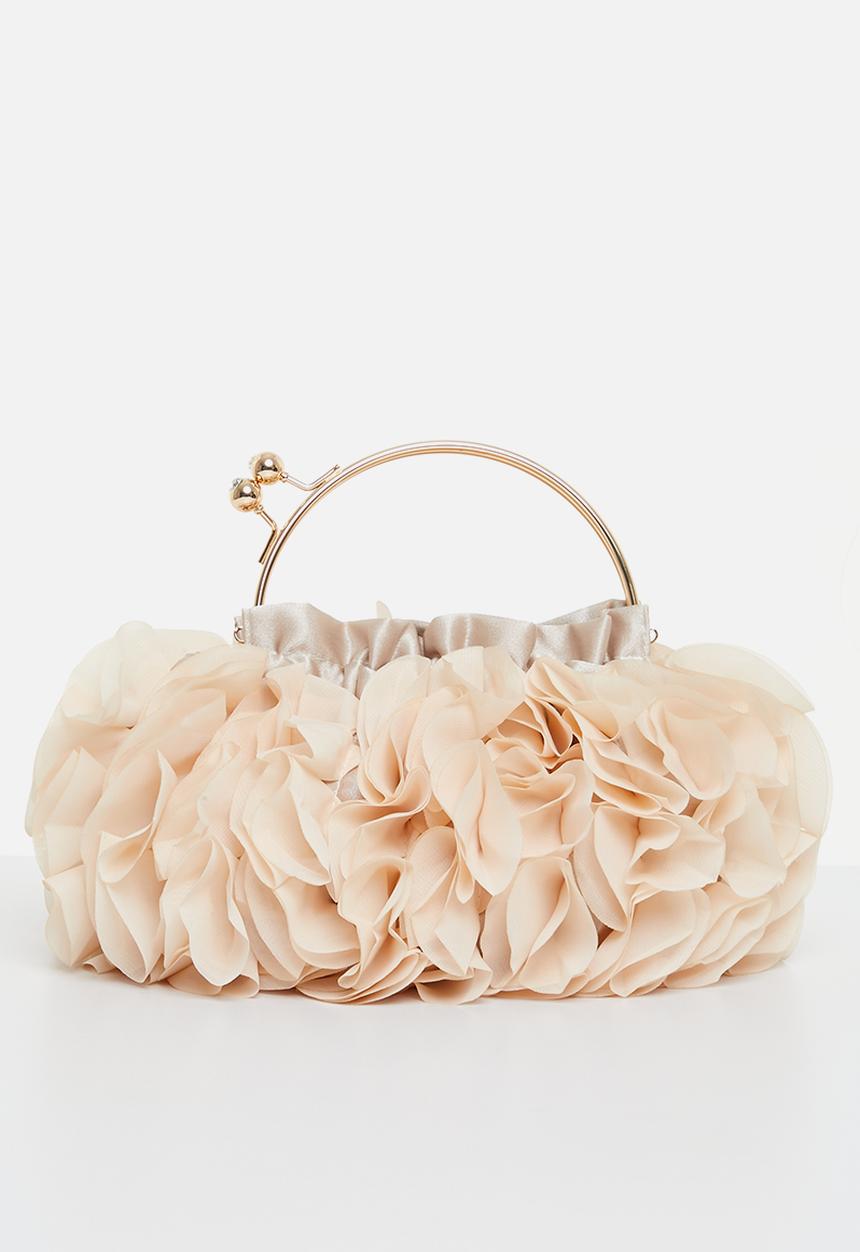 Tessa Design - Nicole ruffle clutch bag - cream