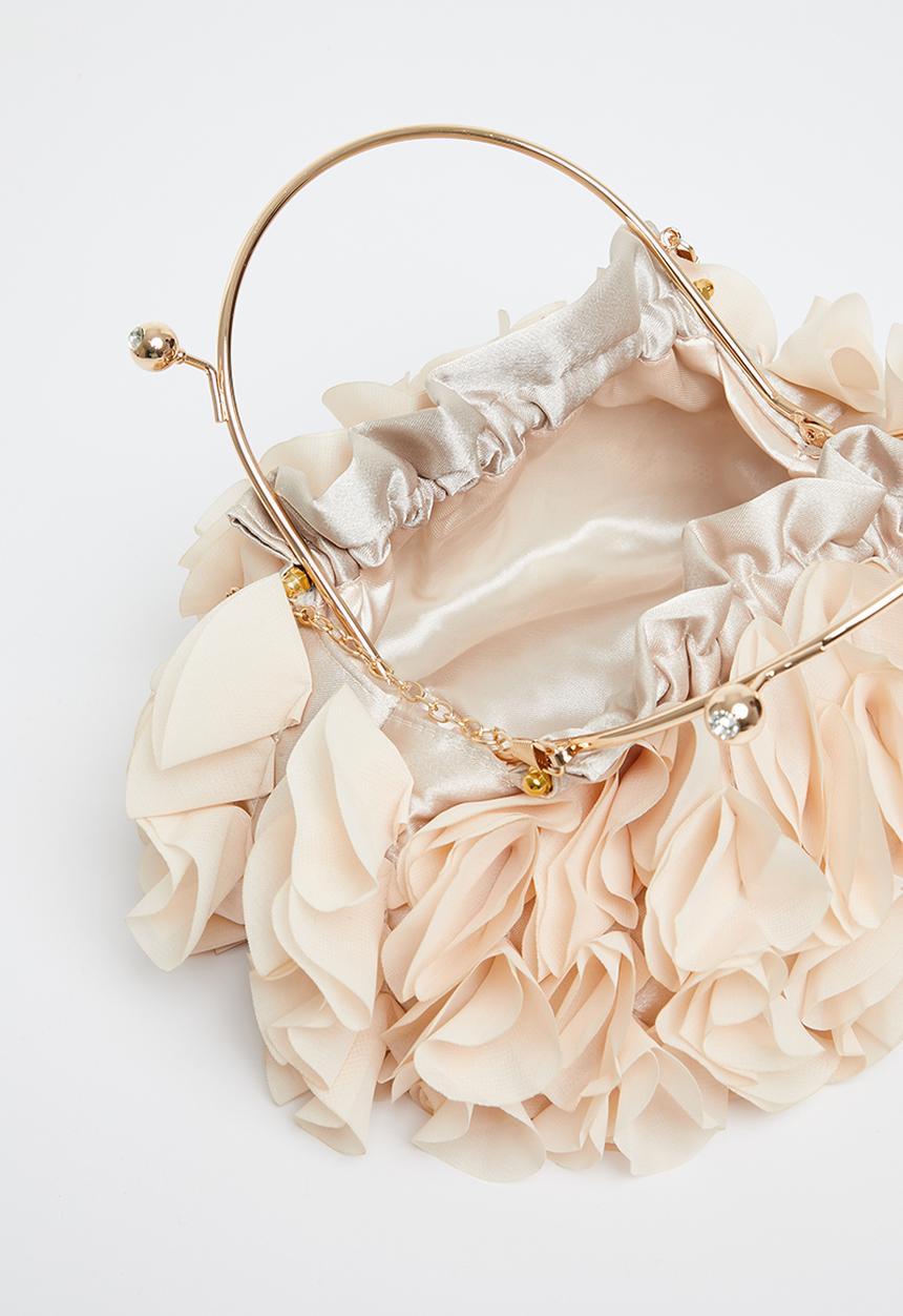 Tessa Design - Nicole ruffle clutch bag - cream