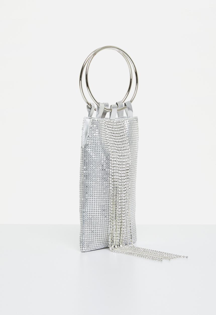 Tessa Design - Carly sequin clutch bag - silver