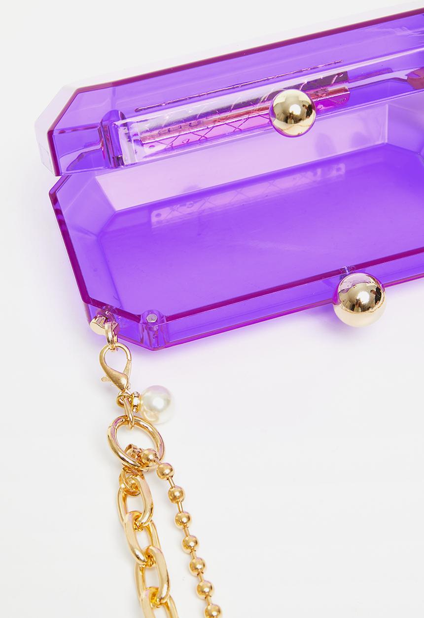 Tessa Design - Anna clutch bag with chain - purple