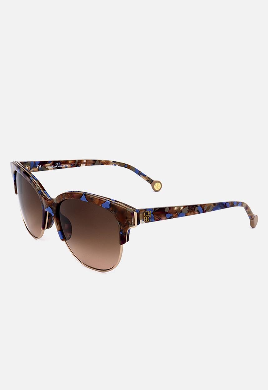 CAROLINA HERRERA - Carolina herrera cah sunglasses - shiny pattern yellow, brown & blu