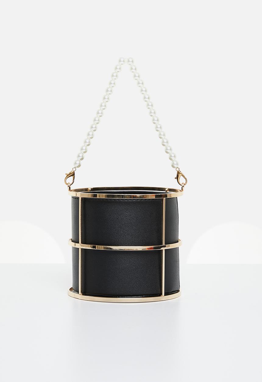 Tessa Design - Nabila bucket bag with pearls - black