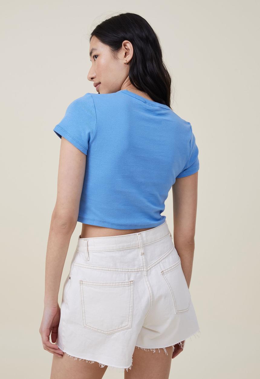 Cotton On - Micro it rib graphic tee - lcn br rolling stones/blue