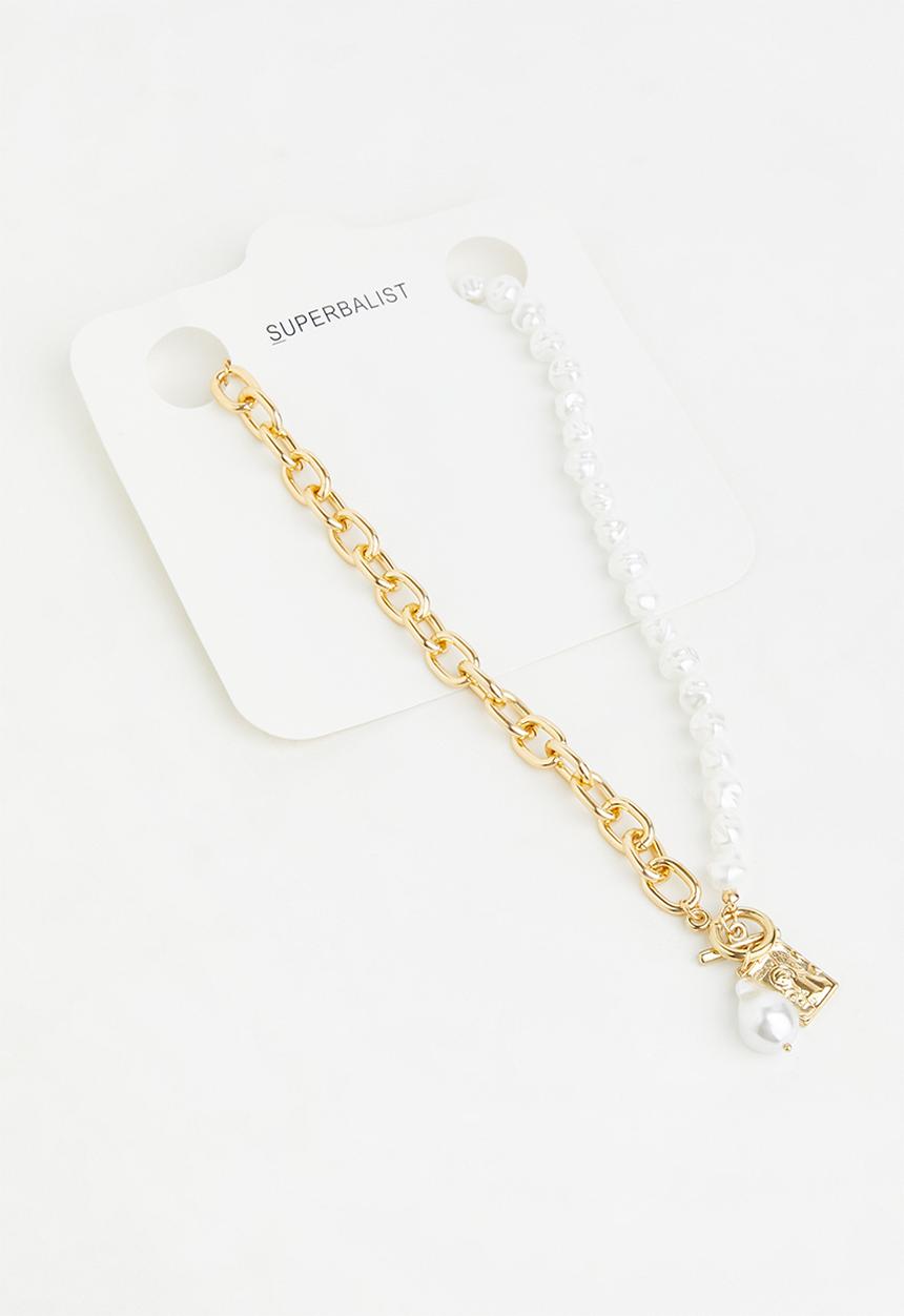 Superbalist - Joy faux pearl necklace - gold & cream