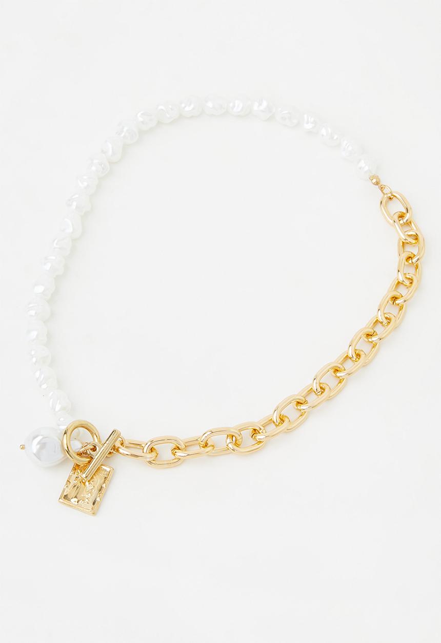 Superbalist - Joy faux pearl necklace - gold & cream