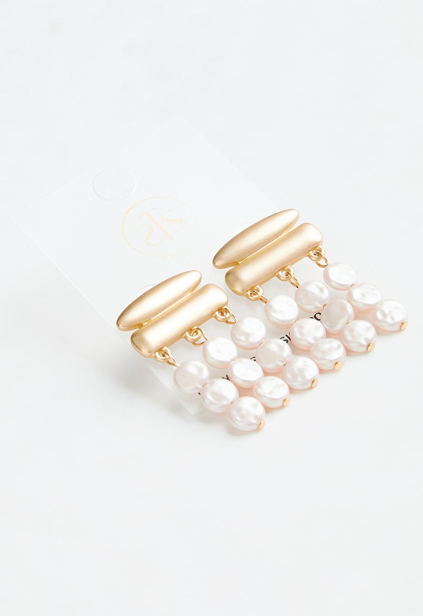 Tessa Design - Grace drop  earrings - gold & pink