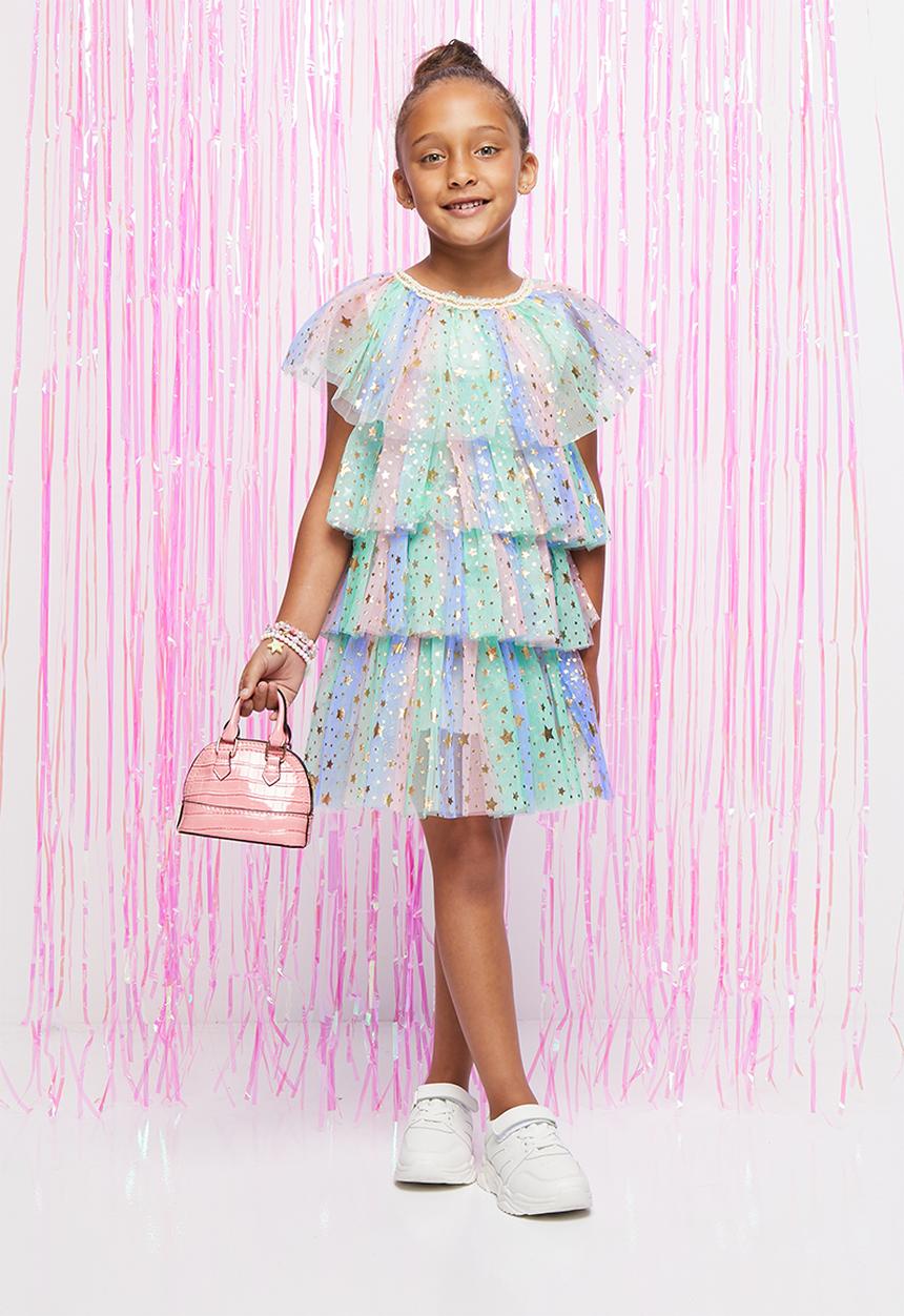 Pop Candy - Tiered star dress - multi