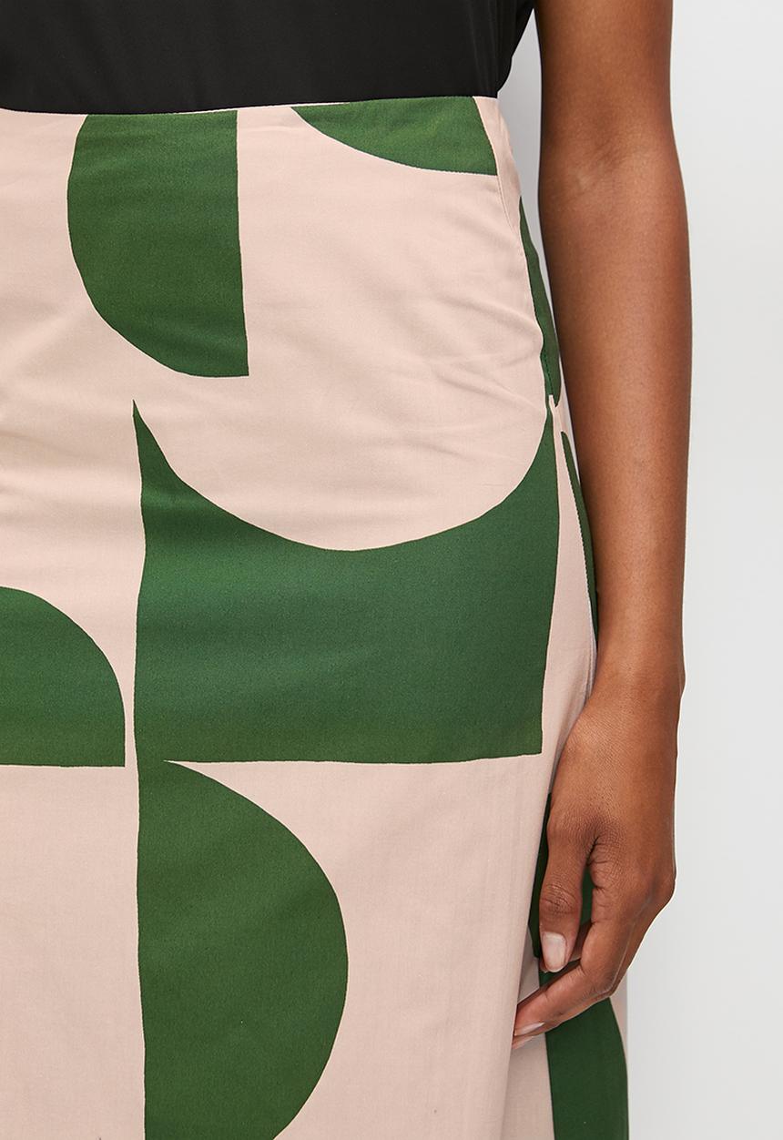 edit - Highwaist collumn midaxi skirt - green large abstract