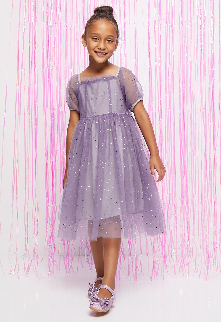Pop Candy - Puff sleeve dress - purple