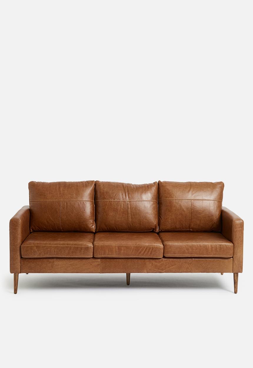 SF Collection - Teramo 3 seater genuine leather - tan