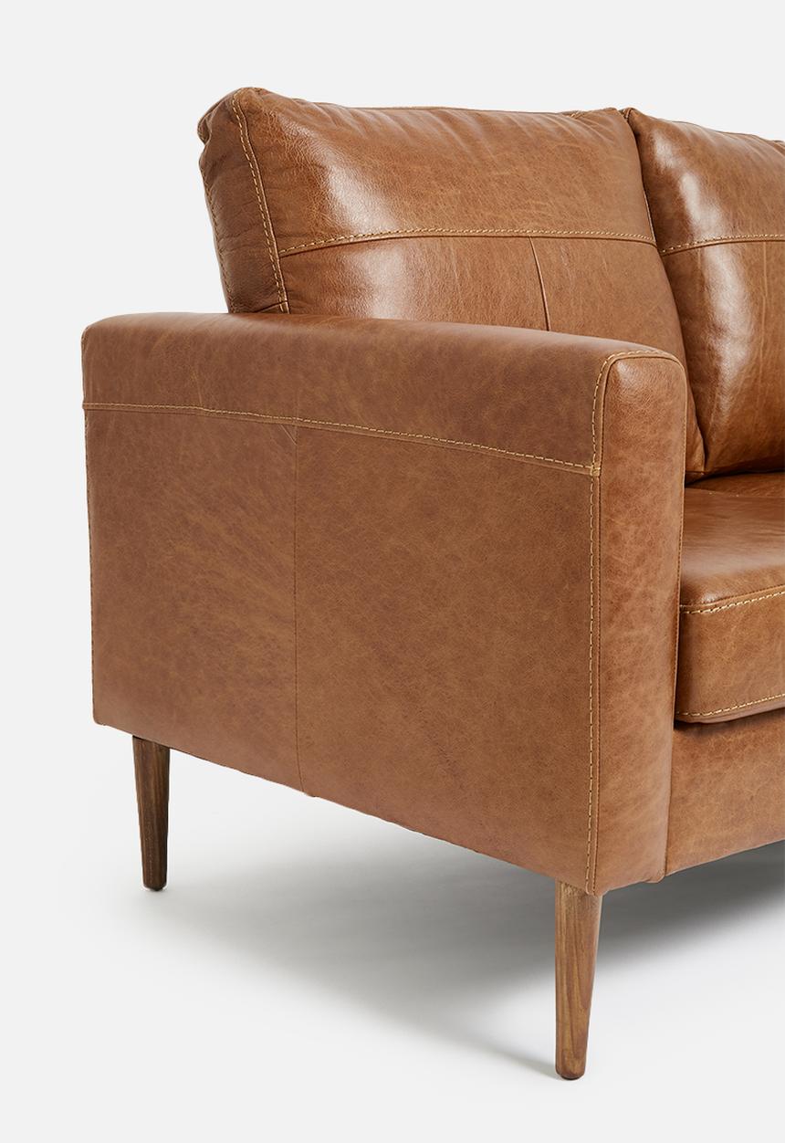 SF Collection - Teramo 3 seater genuine leather - tan