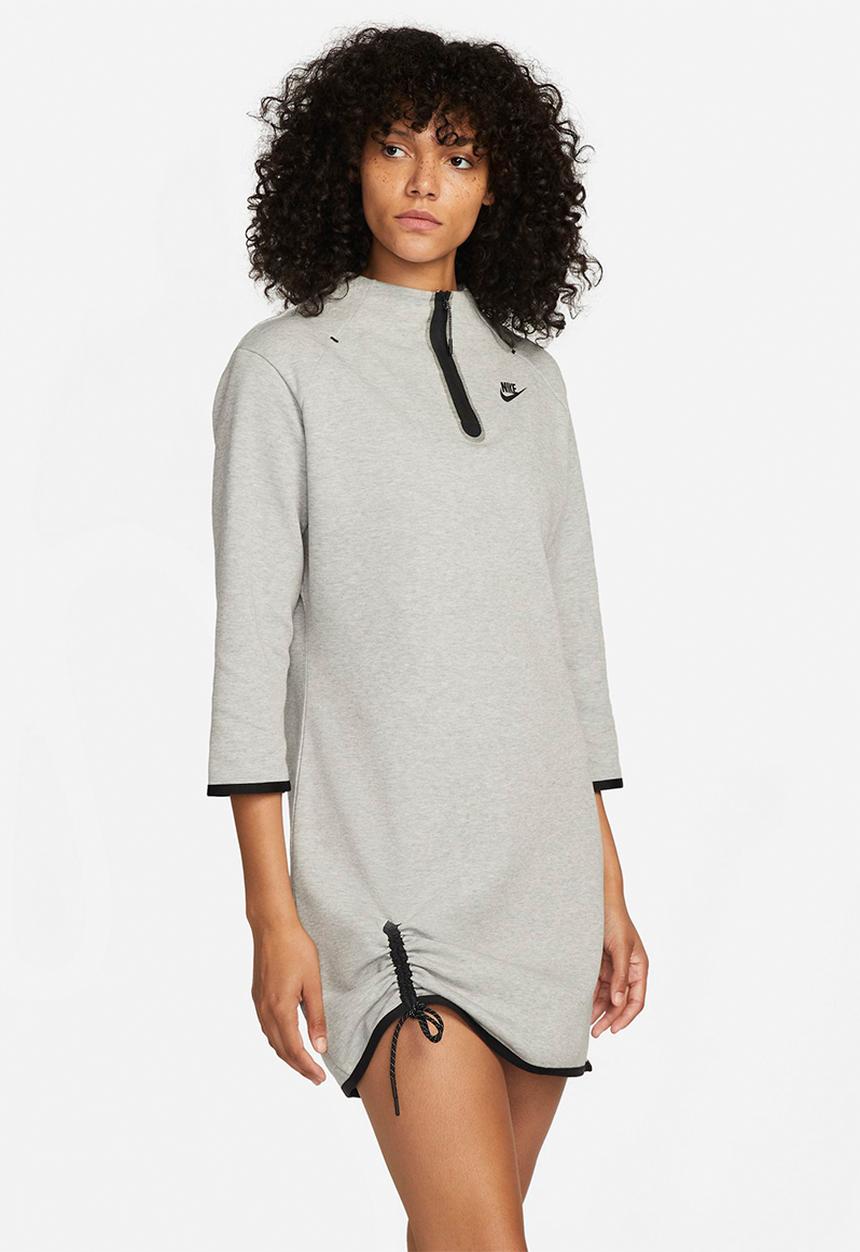 Nike - W nsw tch flc essntl dress - dark grey heather/black