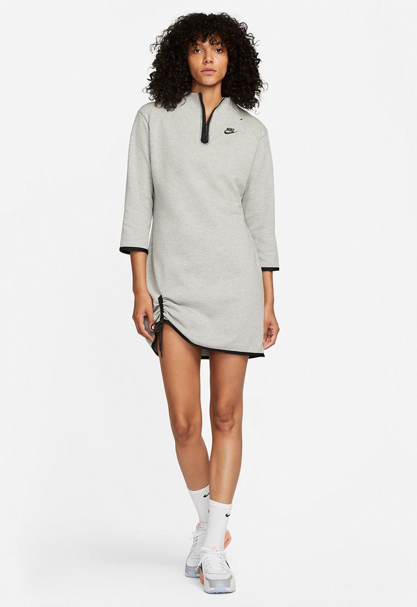 Nike - W nsw tch flc essntl dress - dark grey heather/black