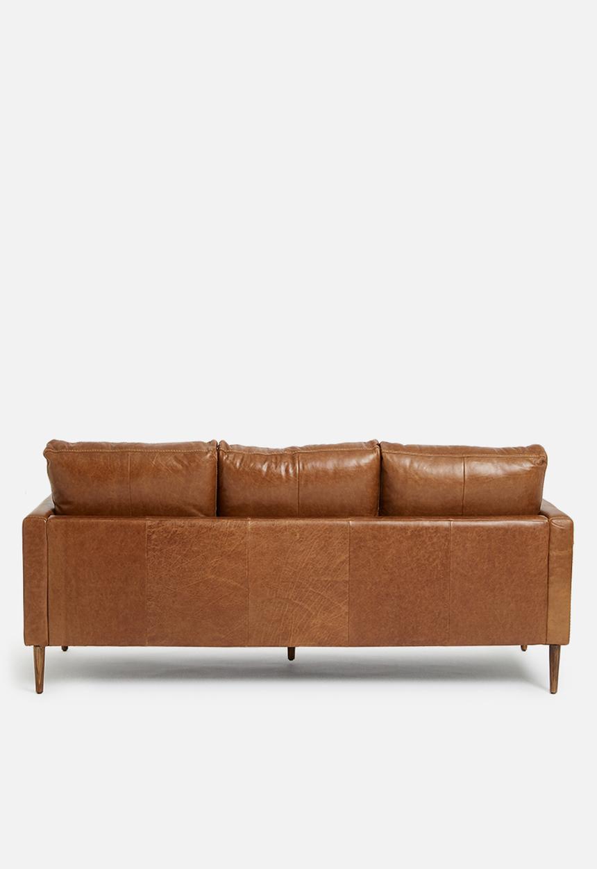 SF Collection - Teramo 3 seater genuine leather - tan