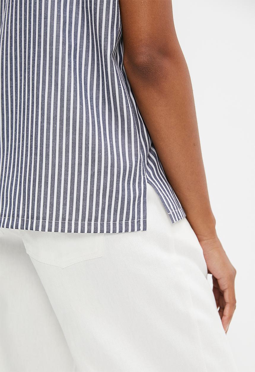 edit - Polin oversized collared shell - grey stripe
