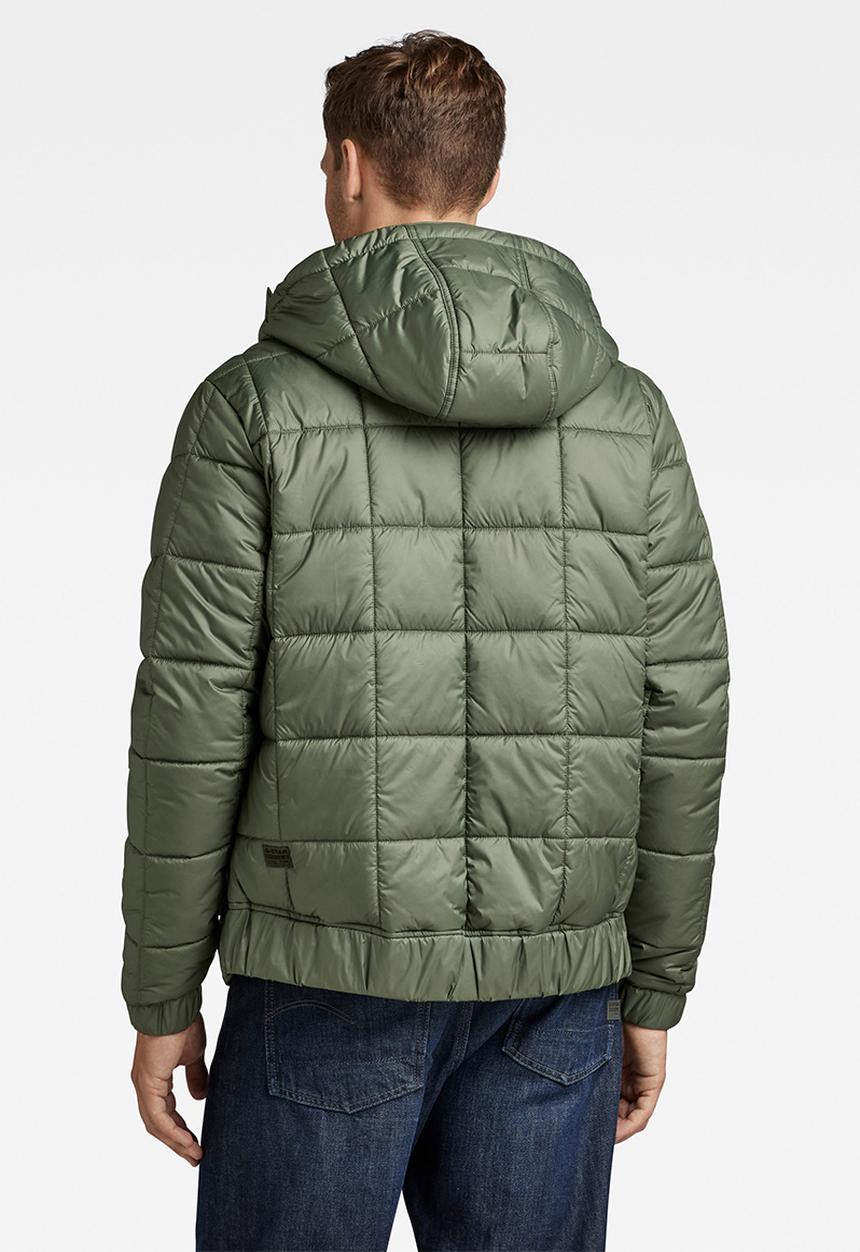G-STAR - Meefic square quilted hooded jacket - light hunter
