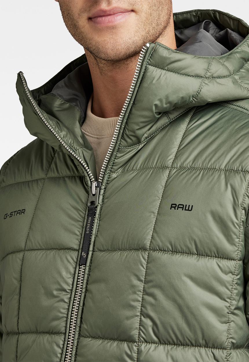 G-STAR - Meefic square quilted hooded jacket - light hunter