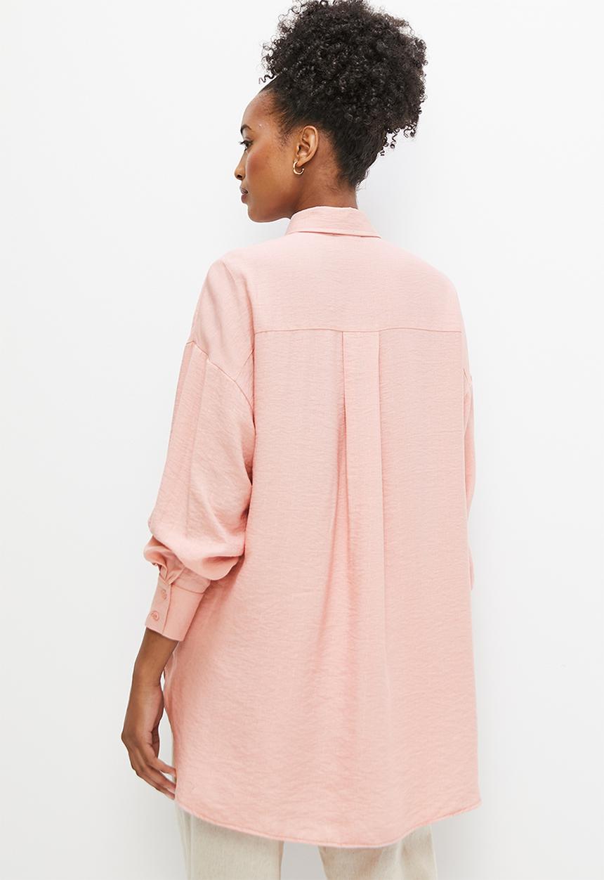 edit - Cheesecloth oversized shirt - pink rose