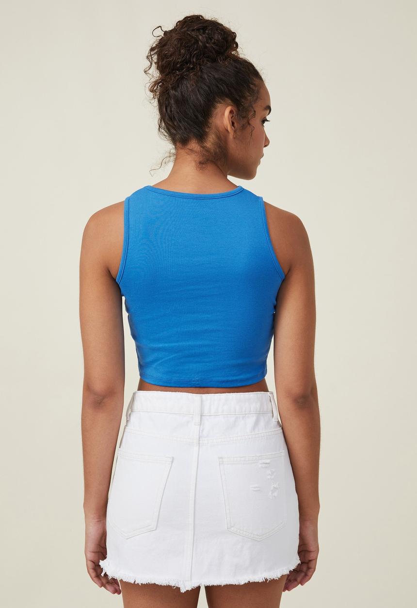 Cotton On - High neck graphic tank - isla mujares/brightest blue