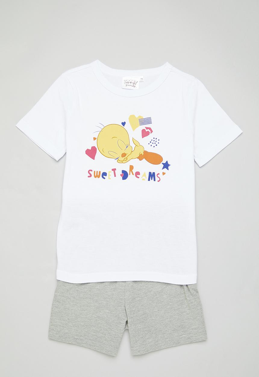 Superbalist - Looney Tunes pj set - white & grey