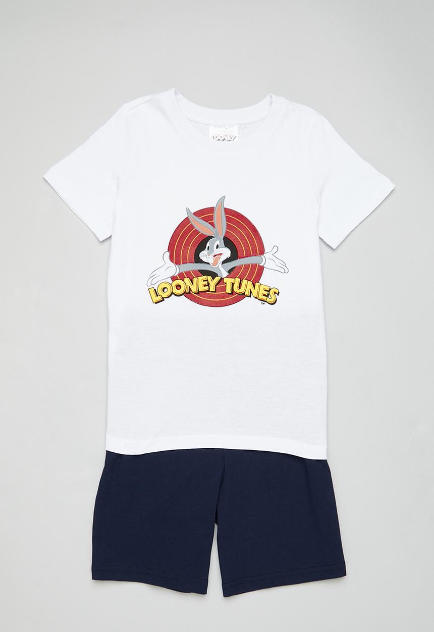 Superbalist - Looney Tunes pj set - white & navy 