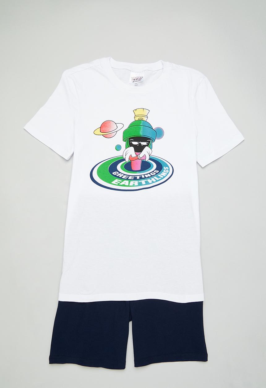 Superbalist - Looney Tunes pj set - white & navy