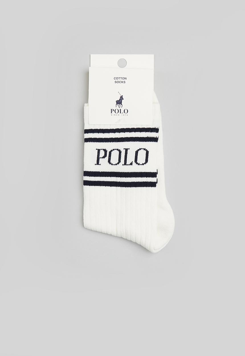 POLO - Stripe golf socks - white