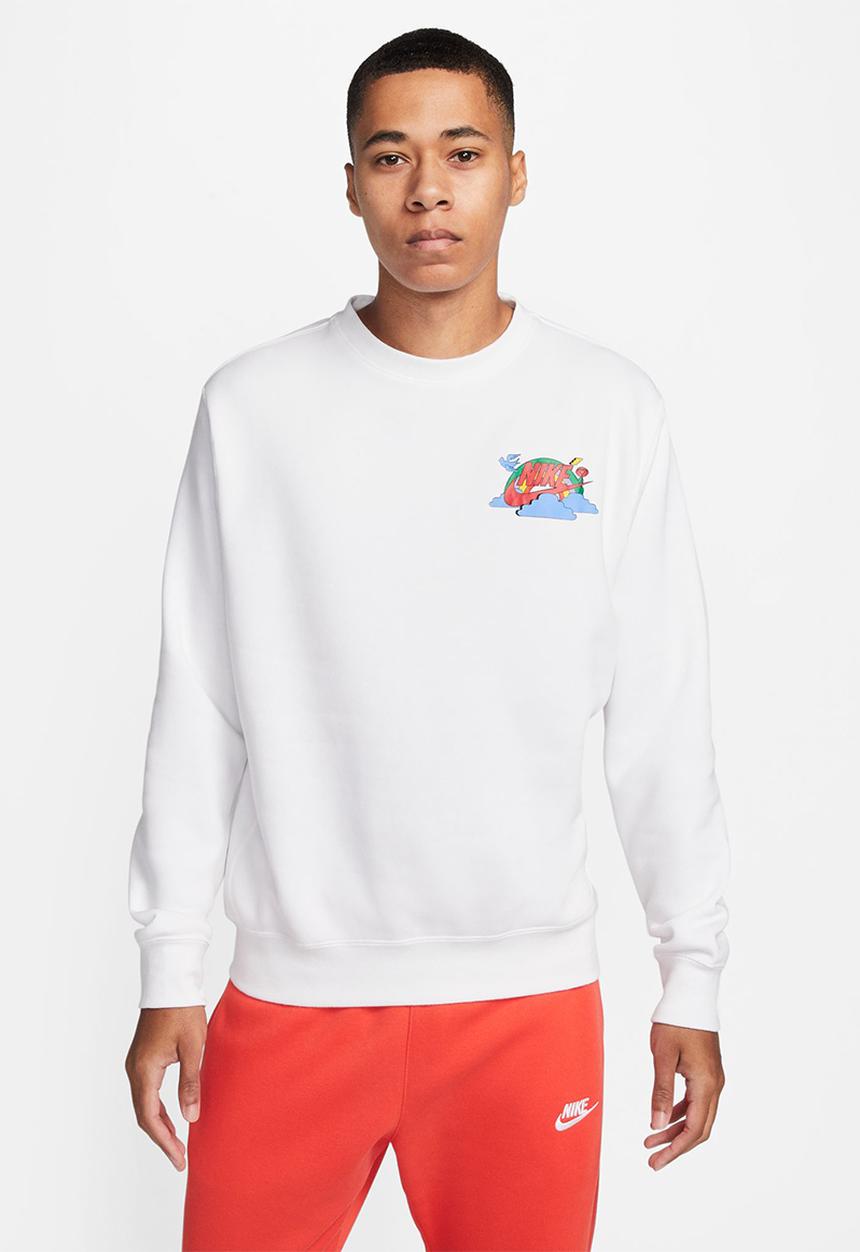 Nike - M nsw flc crew swsh spirit - white