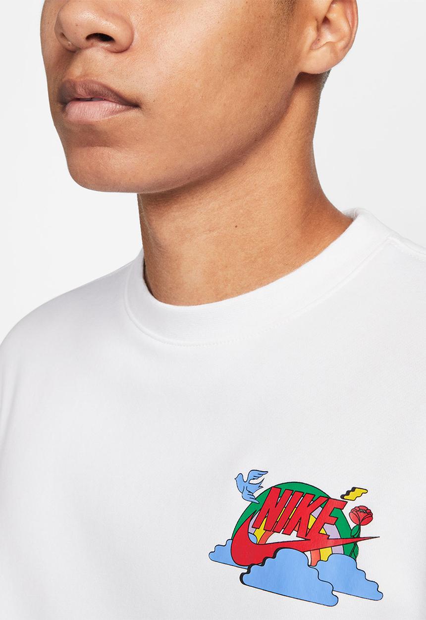 Nike - M nsw flc crew swsh spirit - white