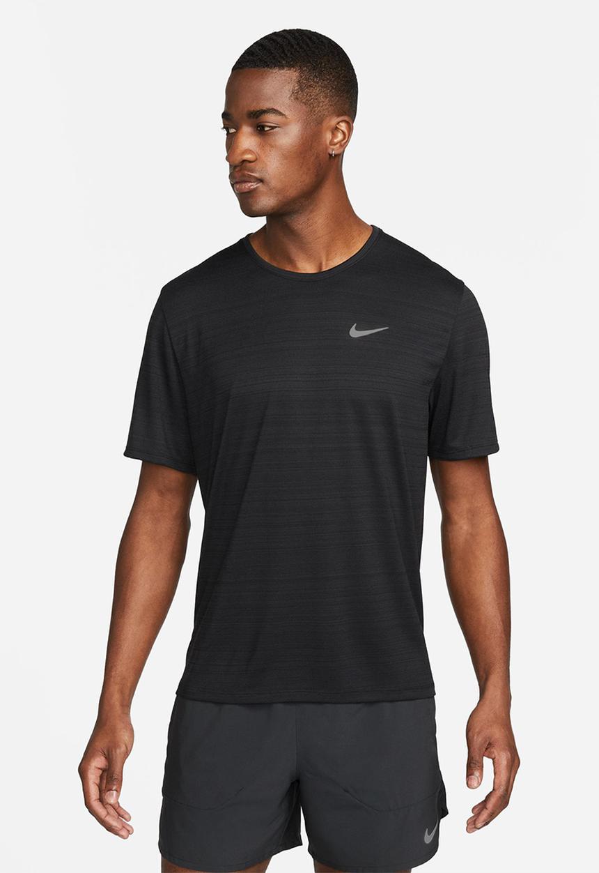 Nike - M nk df miler top short sleeve - black/reflective silver