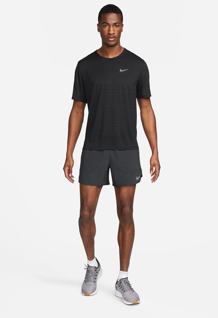 Nike - M nk df miler top short sleeve - black/reflective silver