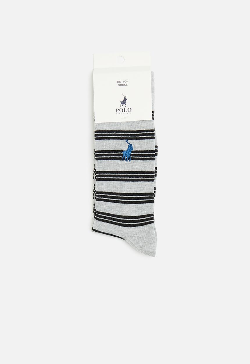 POLO - Tripe stripe socks - grey & black