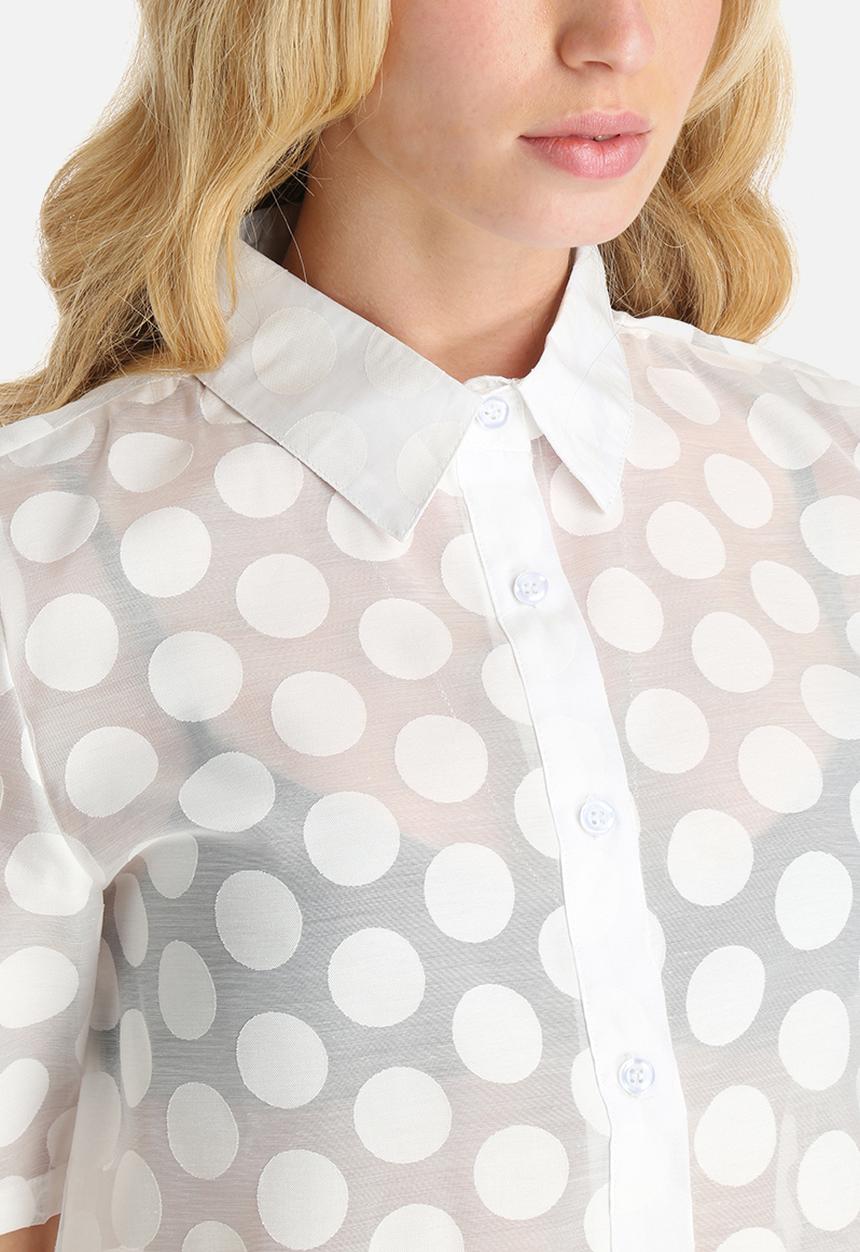 Lola May - Polka Dot Semi-Sheer Shirt