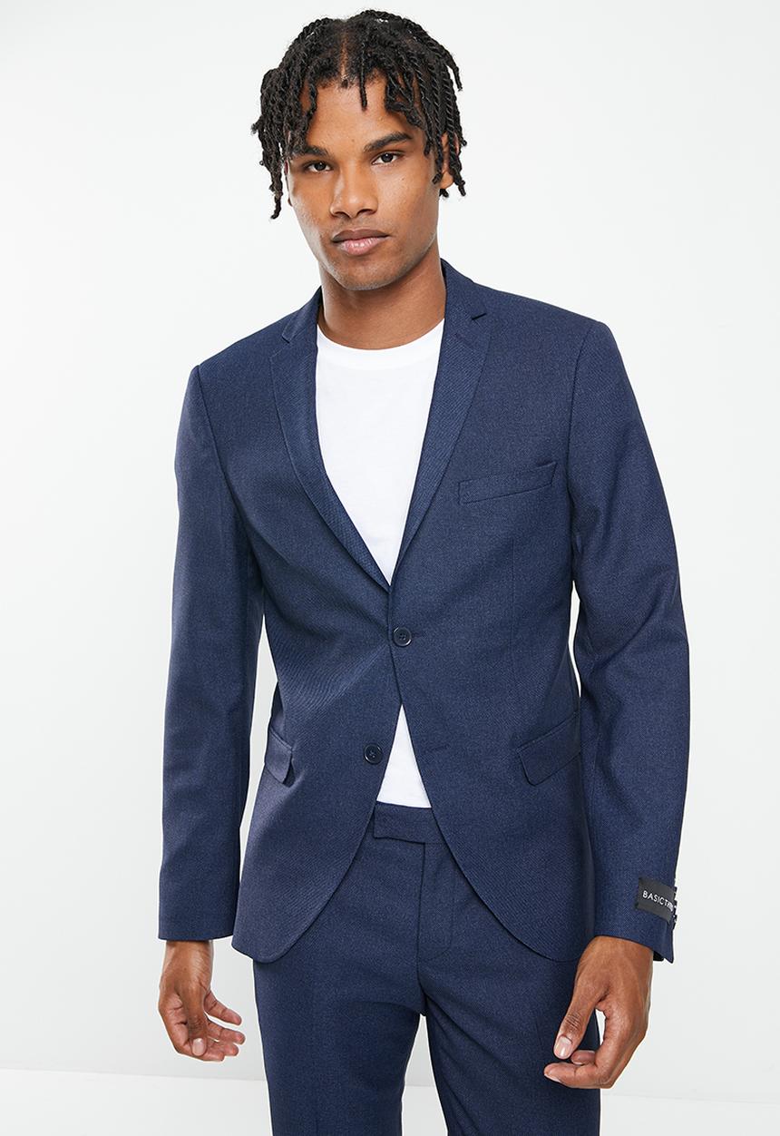 basicthread - Slim fit suit blazer - blue